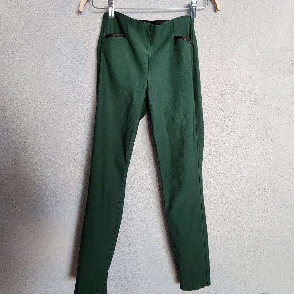 Emery Faux Leather Trim Skinny Pant